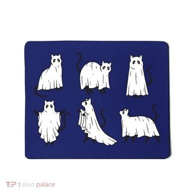 Halloween Cute Cat Boo Halloween Cat Ghost Mousepad