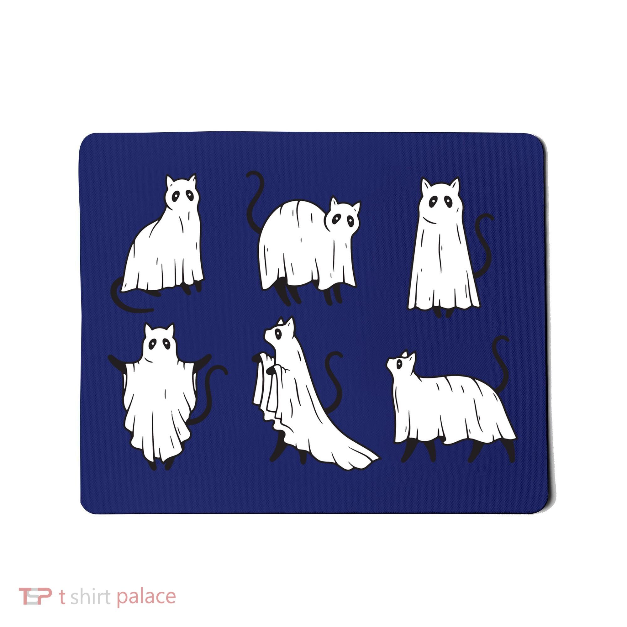 Halloween Cute Cat Boo Halloween Cat Ghost Mousepad