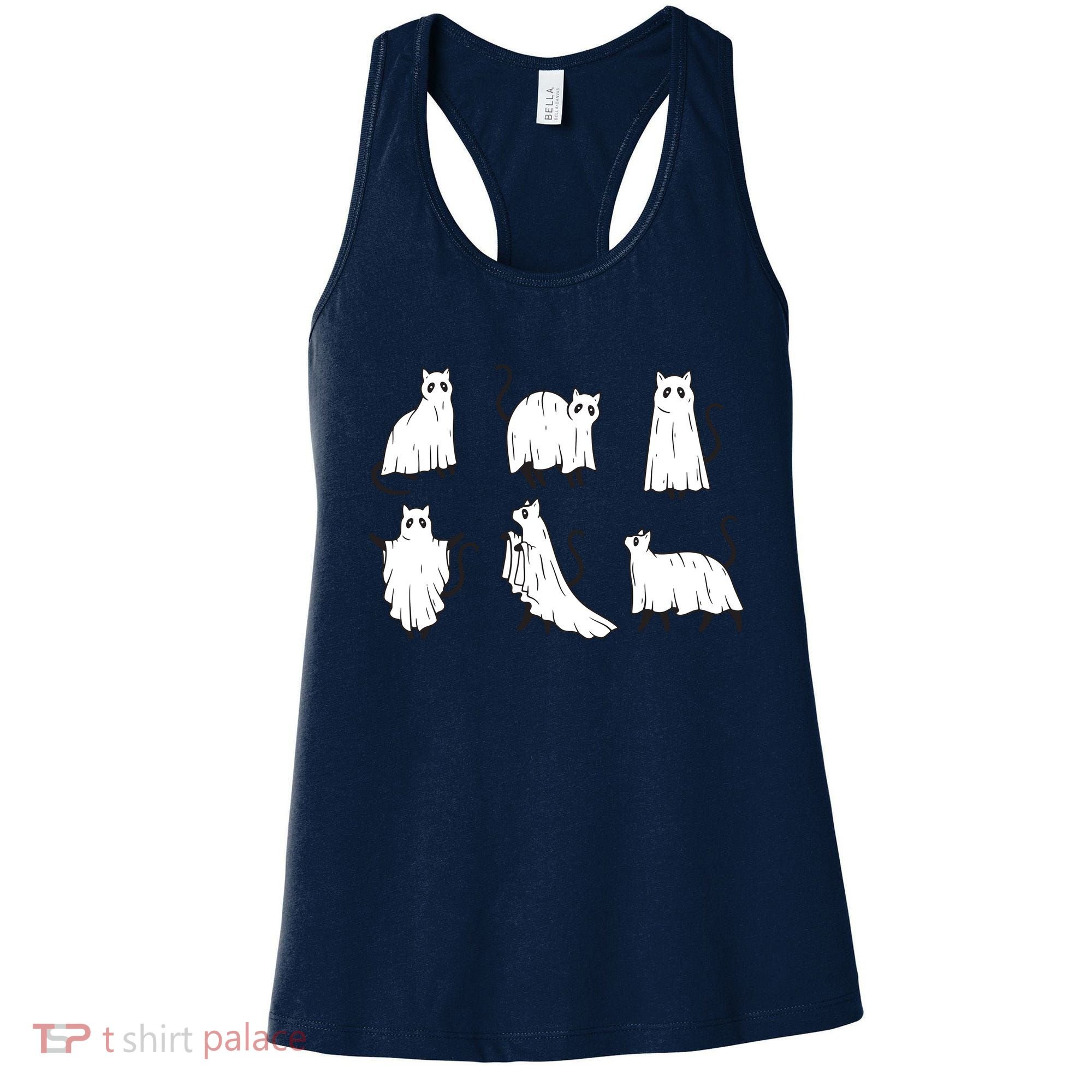 Halloween Cute Cat Boo Halloween Cat Ghost Women's Tank Top