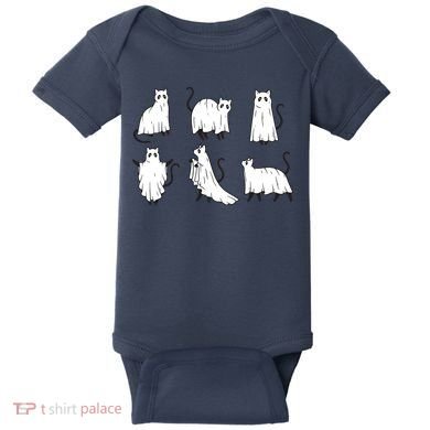 Halloween Cute Cat Boo Halloween Cat Ghost Baby Bodysuit