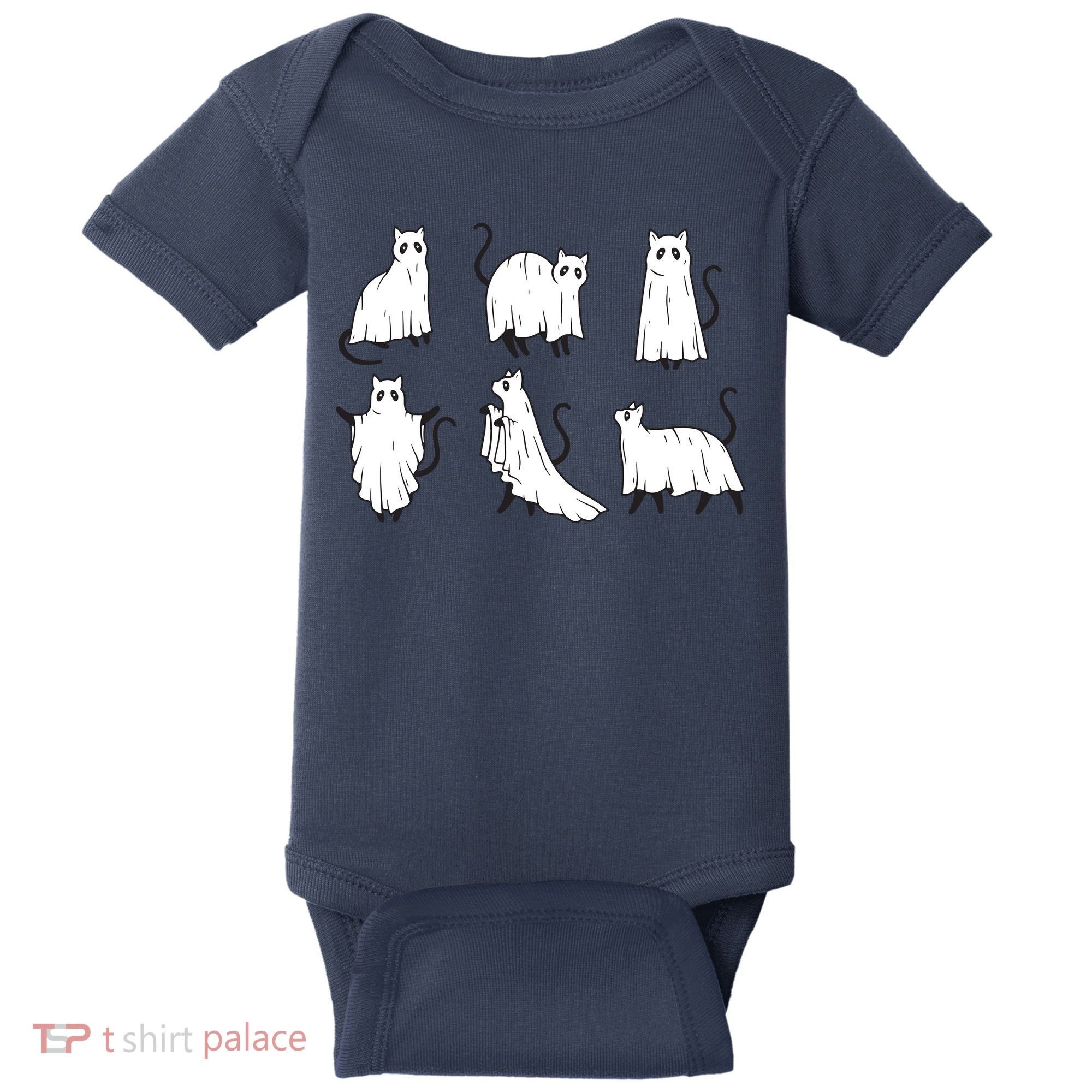 Halloween Cute Cat Boo Halloween Cat Ghost Baby Bodysuit