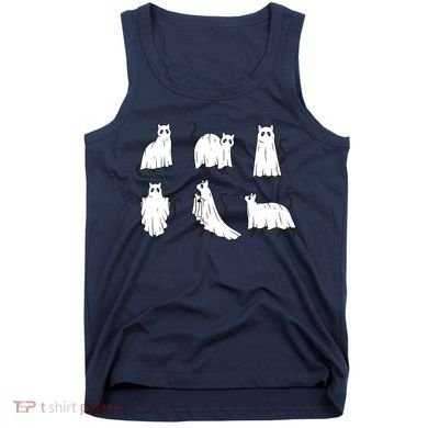Halloween Cute Cat Boo Halloween Cat Ghost Tank Top