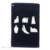 Halloween Cute Cat Boo Halloween Cat Ghost Golf Towel thumb 0