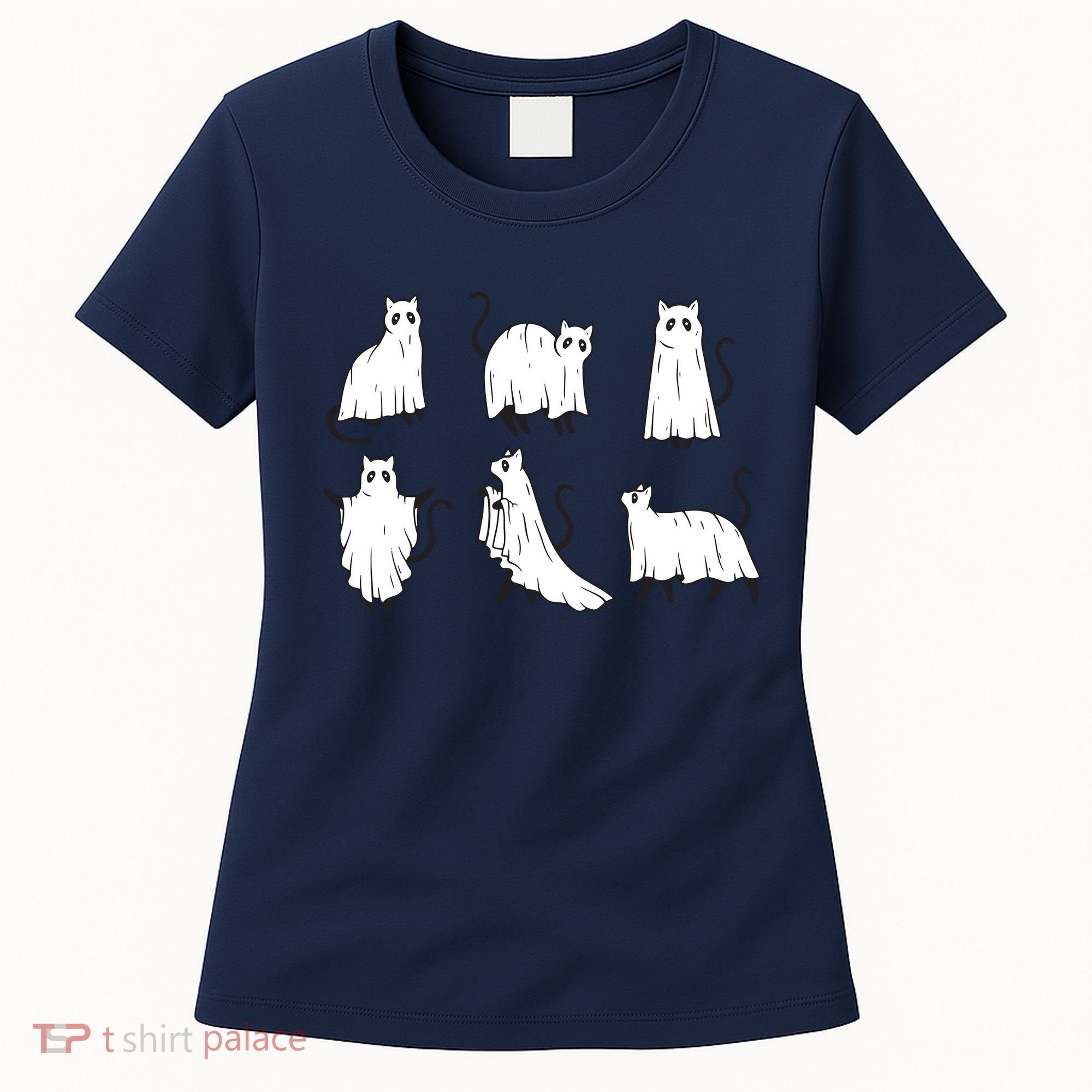 Halloween Cute Cat Boo Halloween Cat Ghost Women's T-Shirt