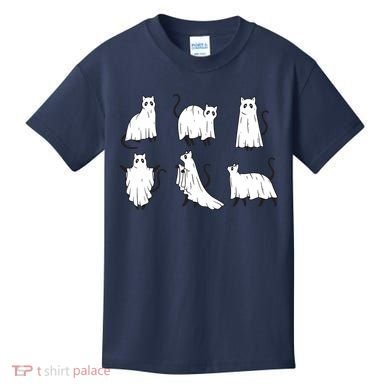 Halloween Cute Cat Boo Halloween Cat Ghost Kids T-Shirt