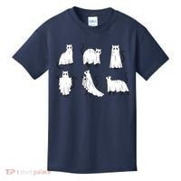 Halloween Cute Cat Boo Halloween Cat Ghost Kids T-Shirt thumb 0