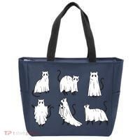 Halloween Cute Cat Boo Halloween Cat Ghost Tote Bag thumb 0