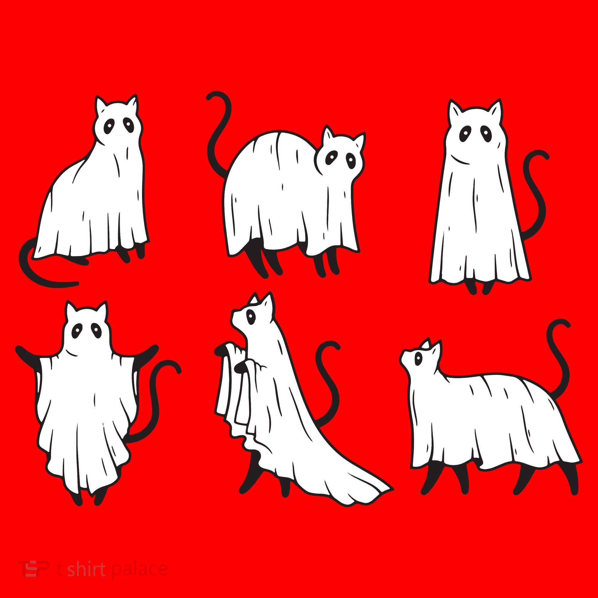 Halloween Cute Cat Boo Halloween Cat Ghost Santa Hat