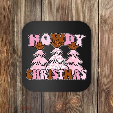 Howdy Christmas Cute Holiday Coaster