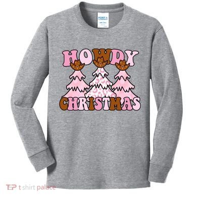 Howdy Christmas Cute Holiday Kids Long Sleeve Shirt