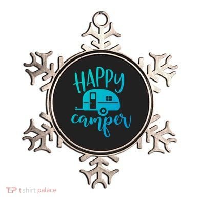 Happy Camper Camping Trailer Funny Camp Design Him And Her Cute Gift Ornament