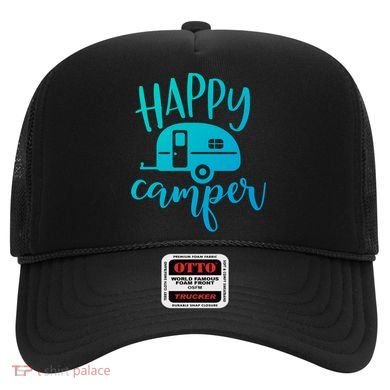 Happy Camper Camping Trailer Funny Camp Design Him And Her Cute Gift Hat