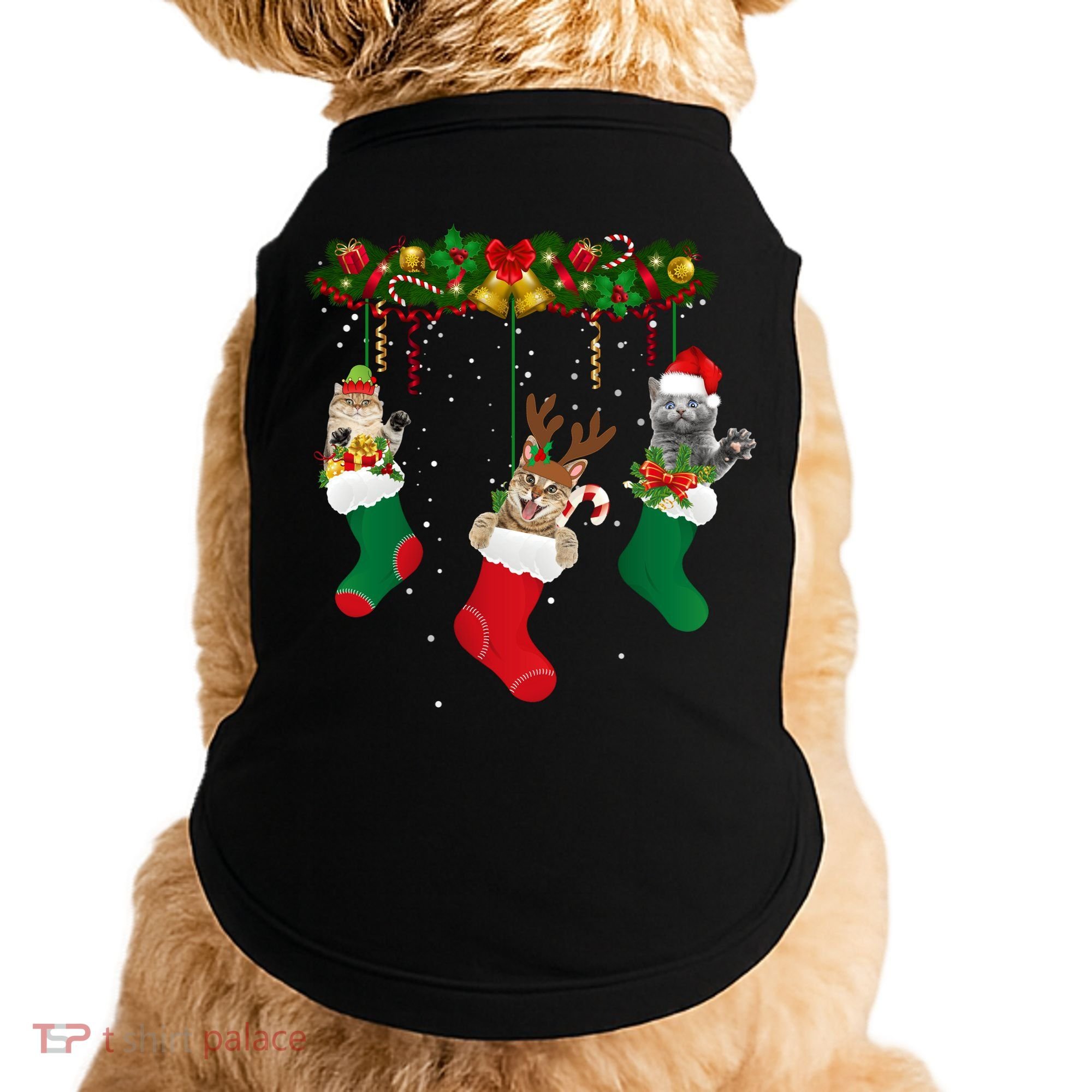 Hanging Cats Christmas Stockings Doggie Tank