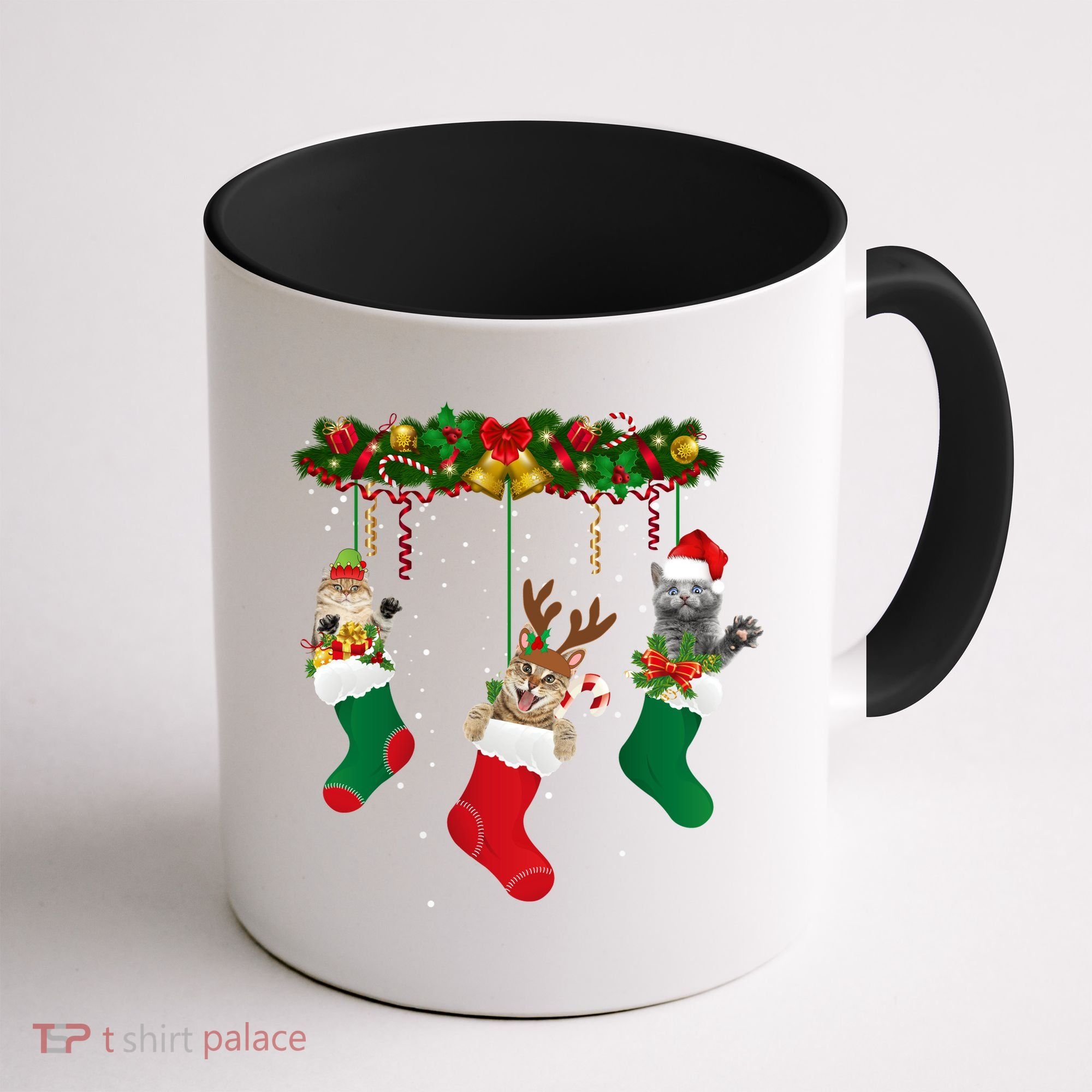 Hanging Cats Christmas Stockings Coffee Mug