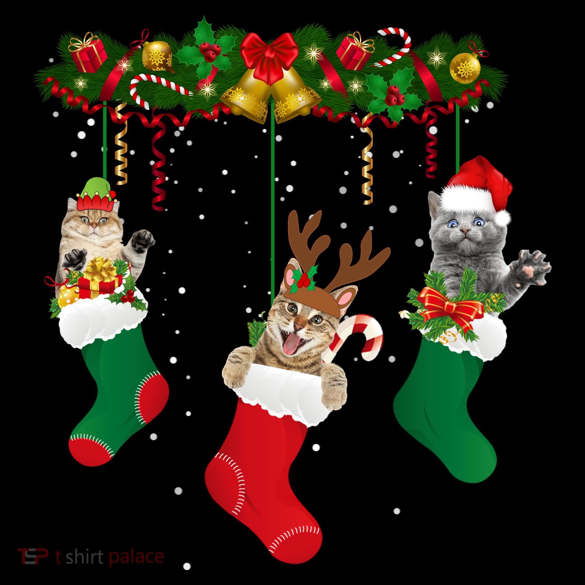 Hanging Cats Christmas Stockings Coffee Mug