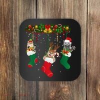 Hanging Cats Christmas Stockings Coaster thumb 0