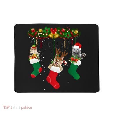 Hanging Cats Christmas Stockings Mousepad