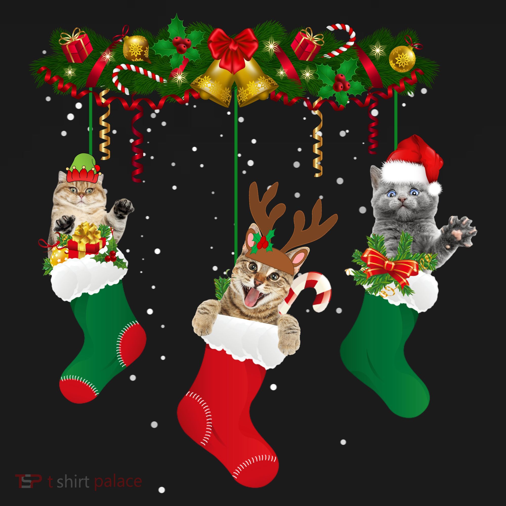 Hanging Cats Christmas Stockings Mousepad