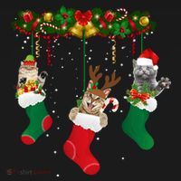 Hanging Cats Christmas Stockings Baby Bodysuit thumb 2