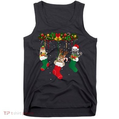 Hanging Cats Christmas Stockings Tank Top