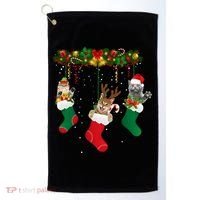 Hanging Cats Christmas Stockings Golf Towel thumb 0