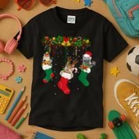 Hanging Cats Christmas Stockings Kids T-Shirt thumb 3