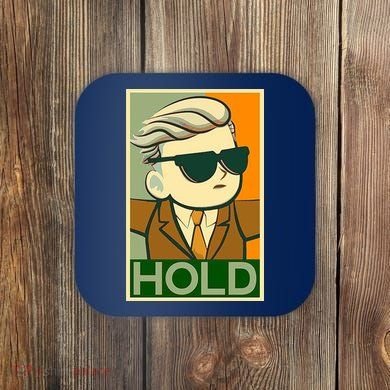Hold Crypto Currency Cartoon Coaster