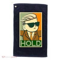 Hold Crypto Currency Cartoon Golf Towel thumb 0