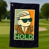 Hold Crypto Currency Cartoon Golf Towel thumb 1