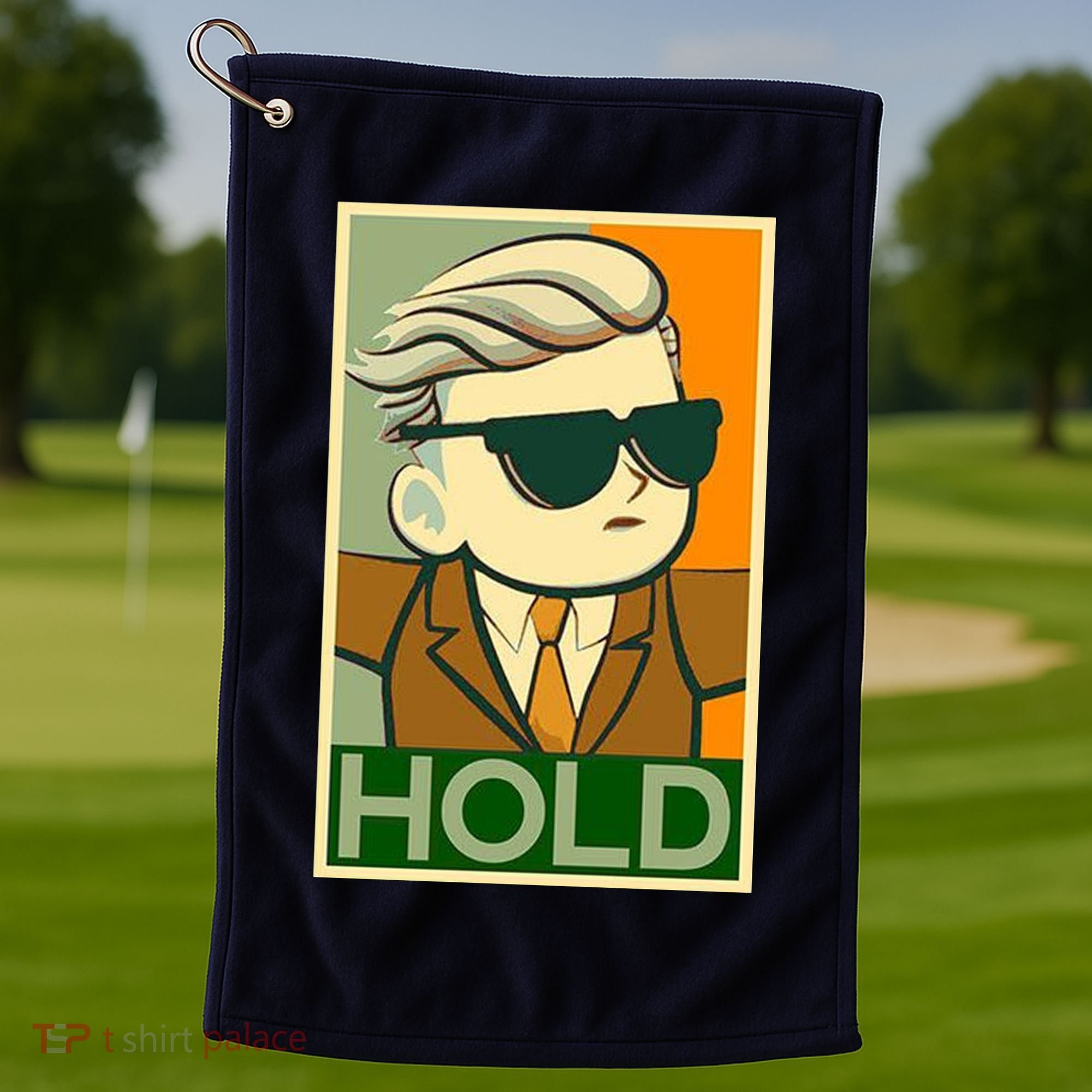 Hold Crypto Currency Cartoon Golf Towel