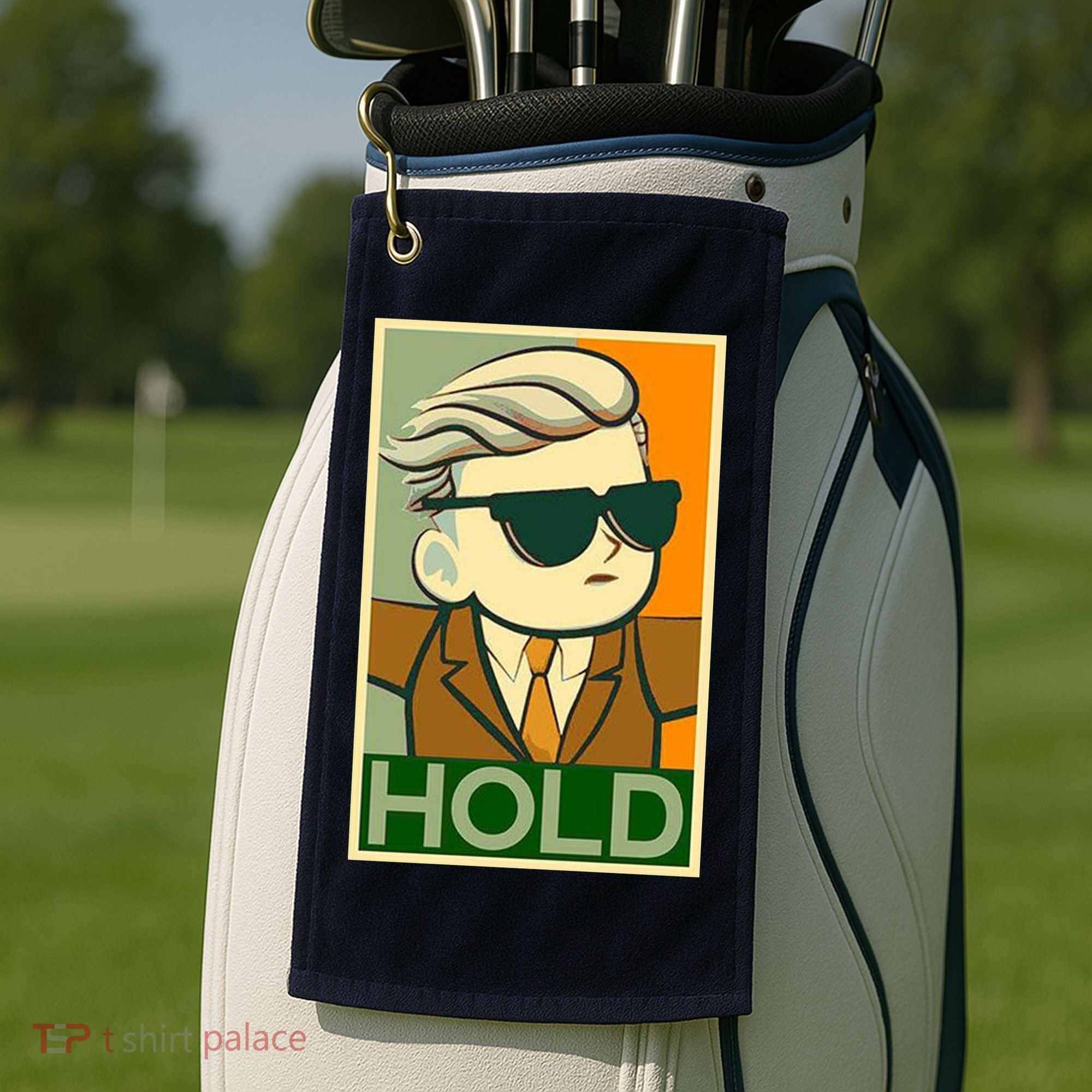 Hold Crypto Currency Cartoon Golf Towel