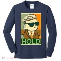 Hold Crypto Currency Cartoon Kids Long Sleeve Shirt thumb 0