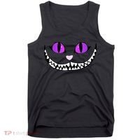 Halloween Cheshire Cat Grinning Smile Wonderland Floating Tank Top thumb 0
