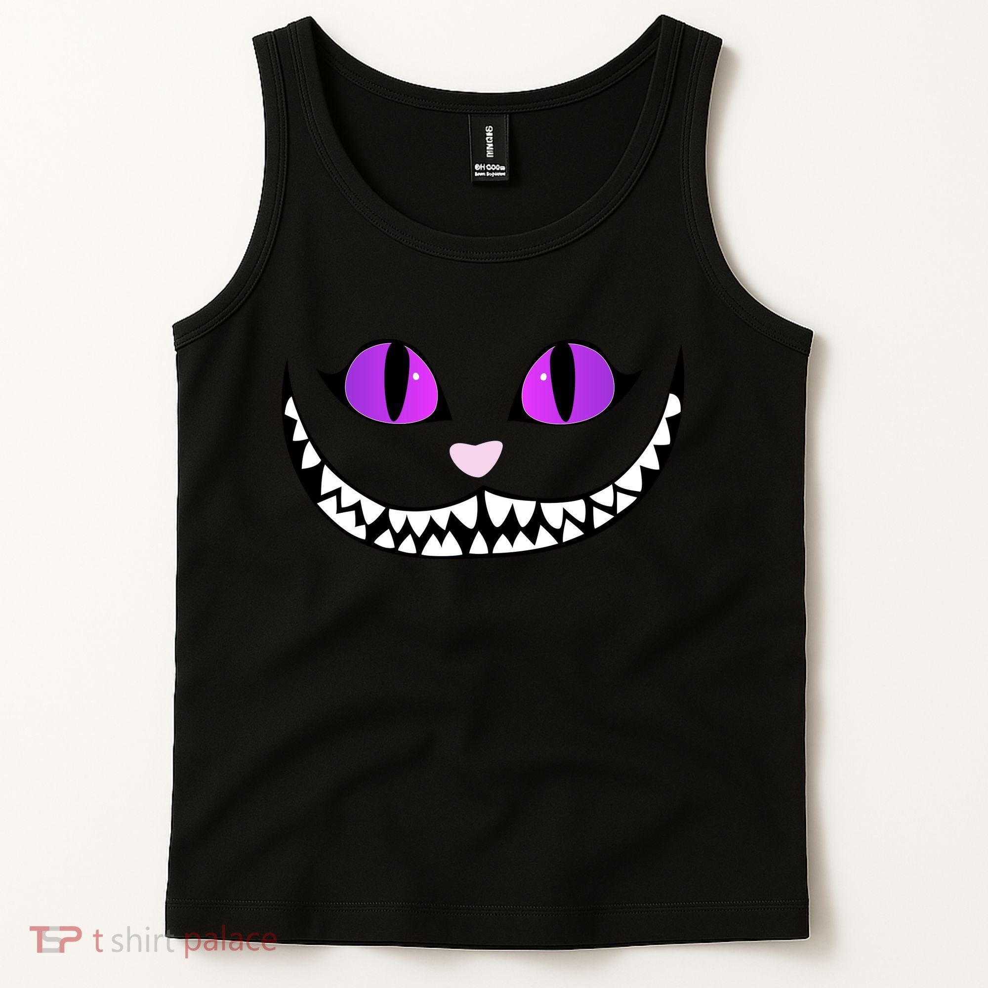 Halloween Cheshire Cat Grinning Smile Wonderland Floating Tank Top