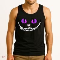 Halloween Cheshire Cat Grinning Smile Wonderland Floating Tank Top thumb 3