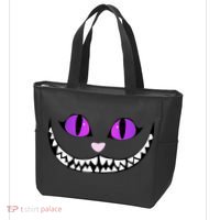 Halloween Cheshire Cat Grinning Smile Wonderland Floating Tote Bag thumb 3