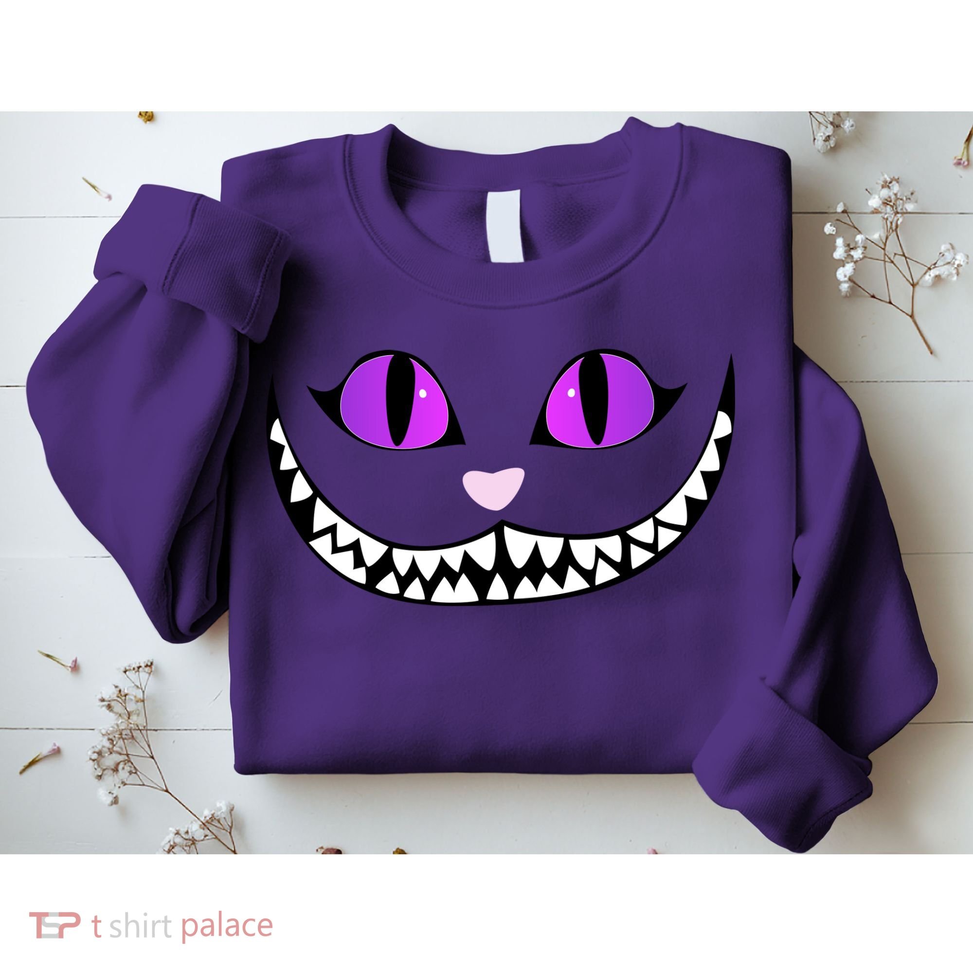 Halloween Cheshire Cat Grinning Smile Wonderland Floating Sweatshirt