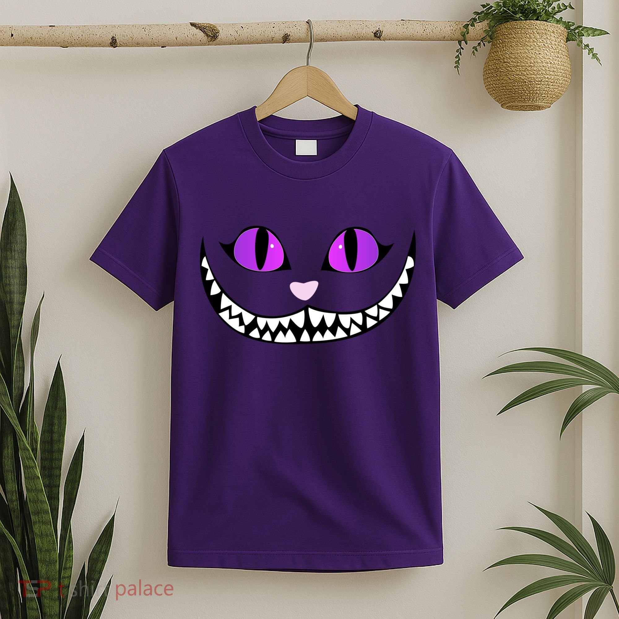 Halloween Cheshire Cat Grinning Smile Wonderland Floating T-Shirt