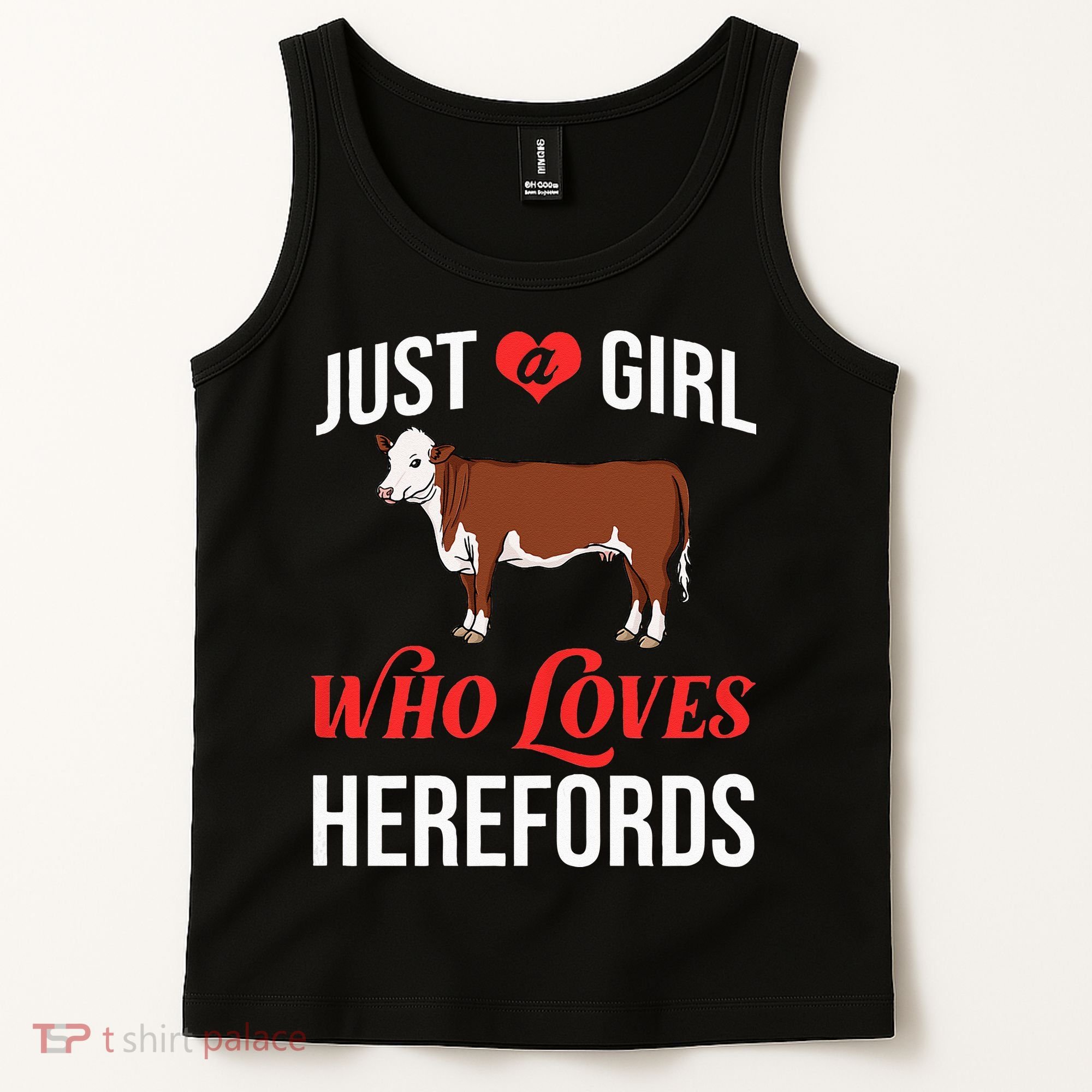 Hereford Cattle Cow Bull Beef Farm Tank Top