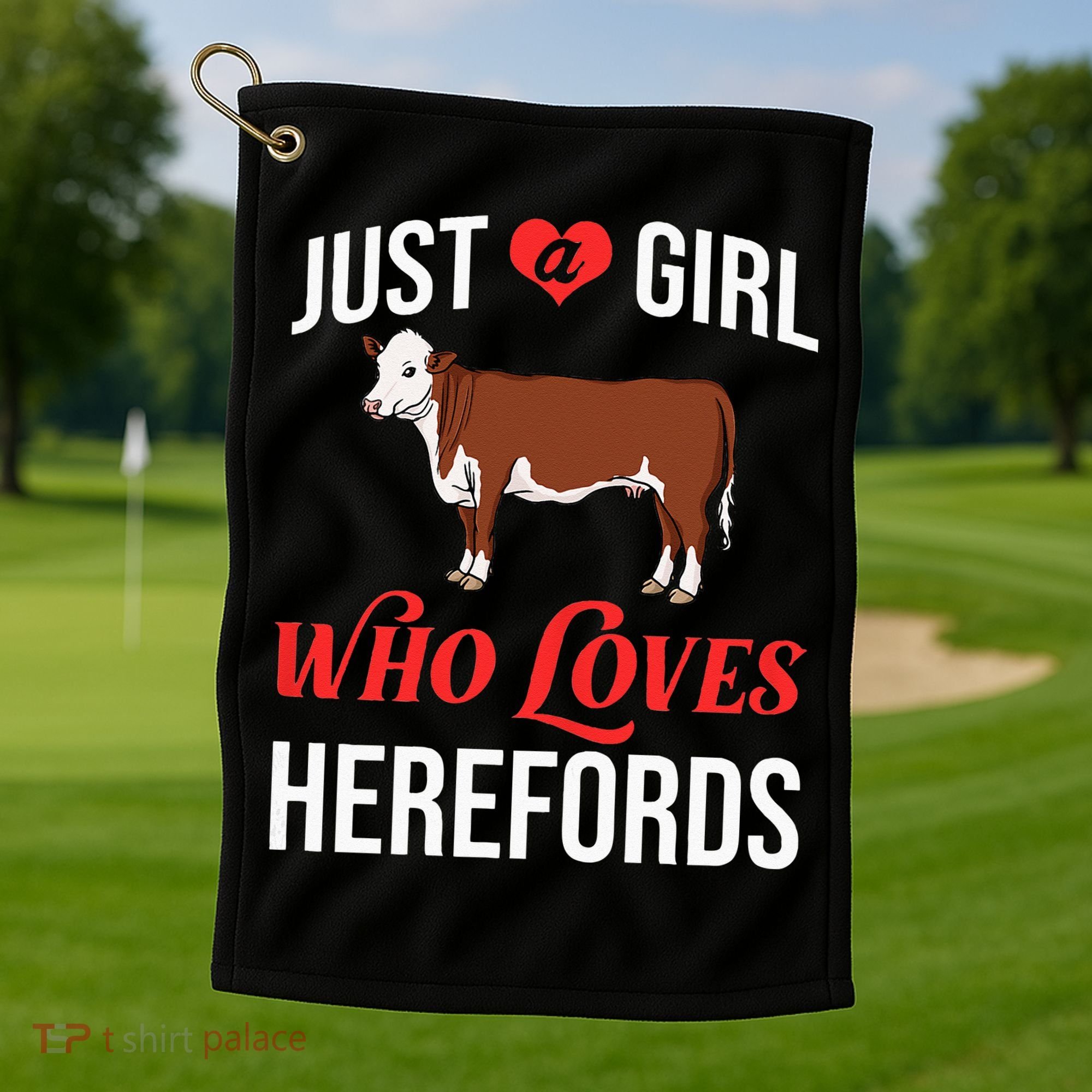 Hereford Cattle Cow Bull Beef Farm Golf Towel