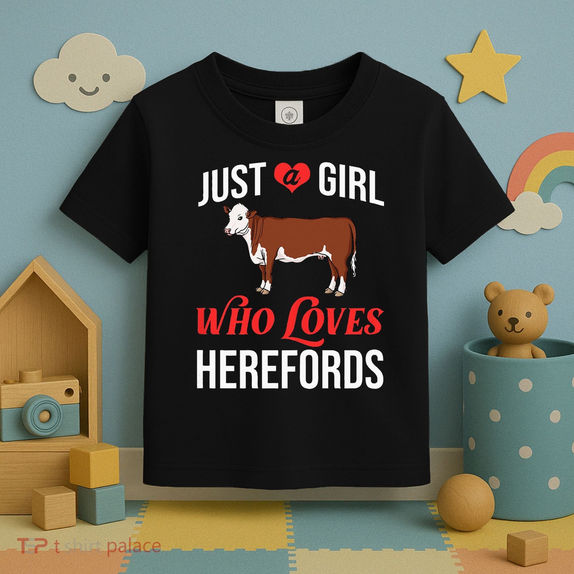 Hereford Cattle Cow Bull Beef Farm Toddler T-Shirt