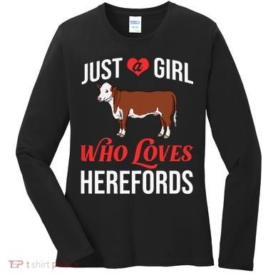 Hereford Cattle Cow Bull Beef Farm Women's Long Sleeve Shirt