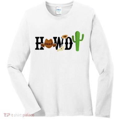 Howdy Cactus Country Women's Long Sleeve Shirt