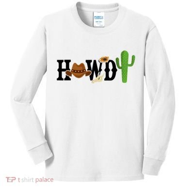 Howdy Cactus Country Kids Long Sleeve Shirt