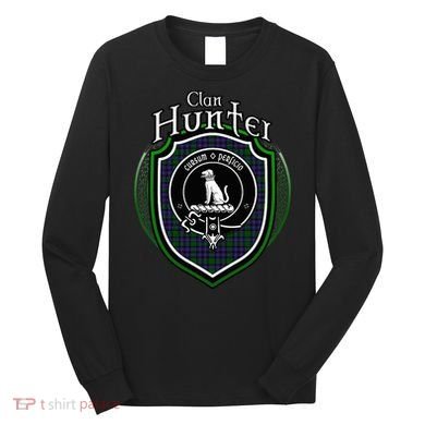 Hunter Clan Crest Scottish Clan Hunter Family Crest Badge Long Sleeve Shirt