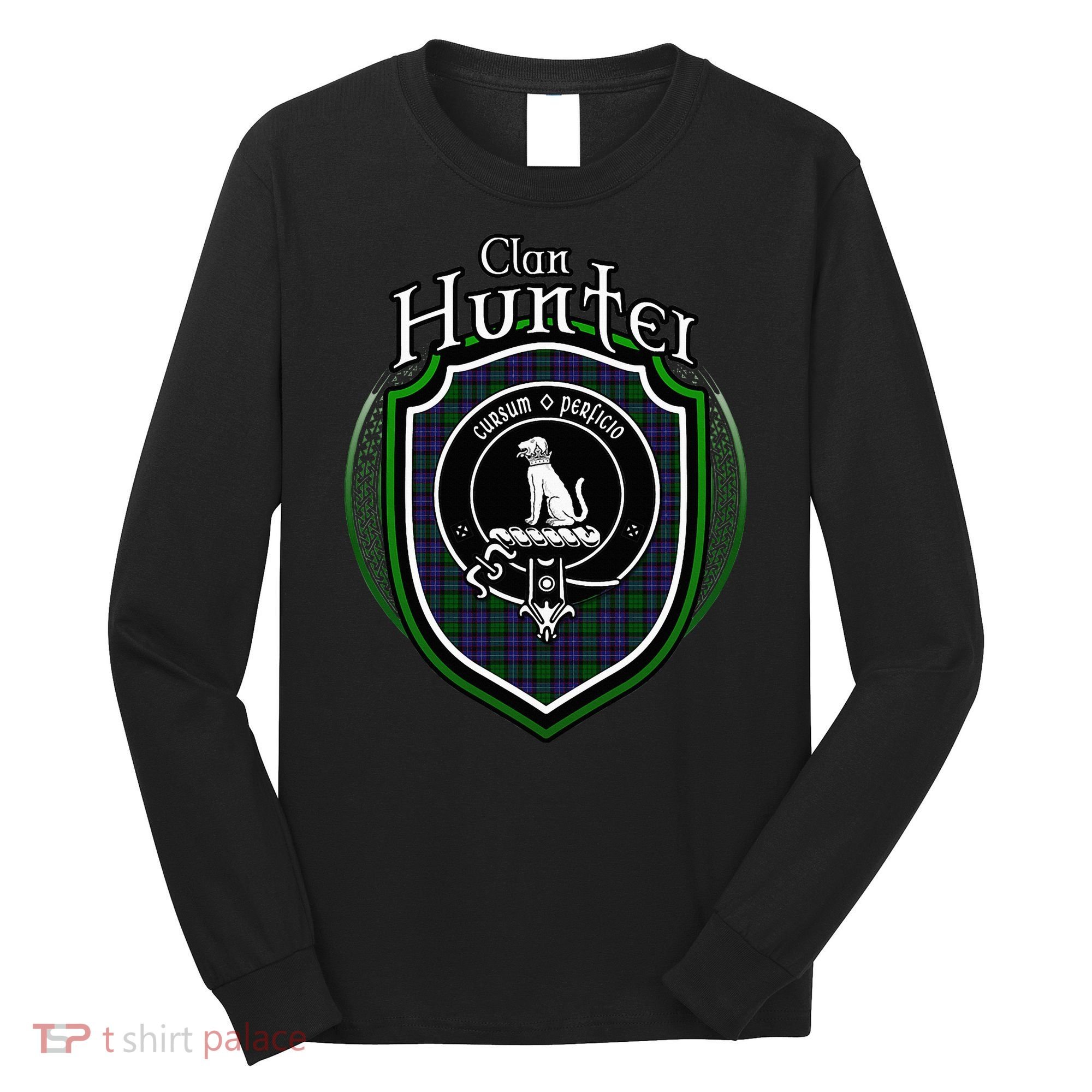 Hunter Clan Crest Scottish Clan Hunter Family Crest Badge Long Sleeve Shirt