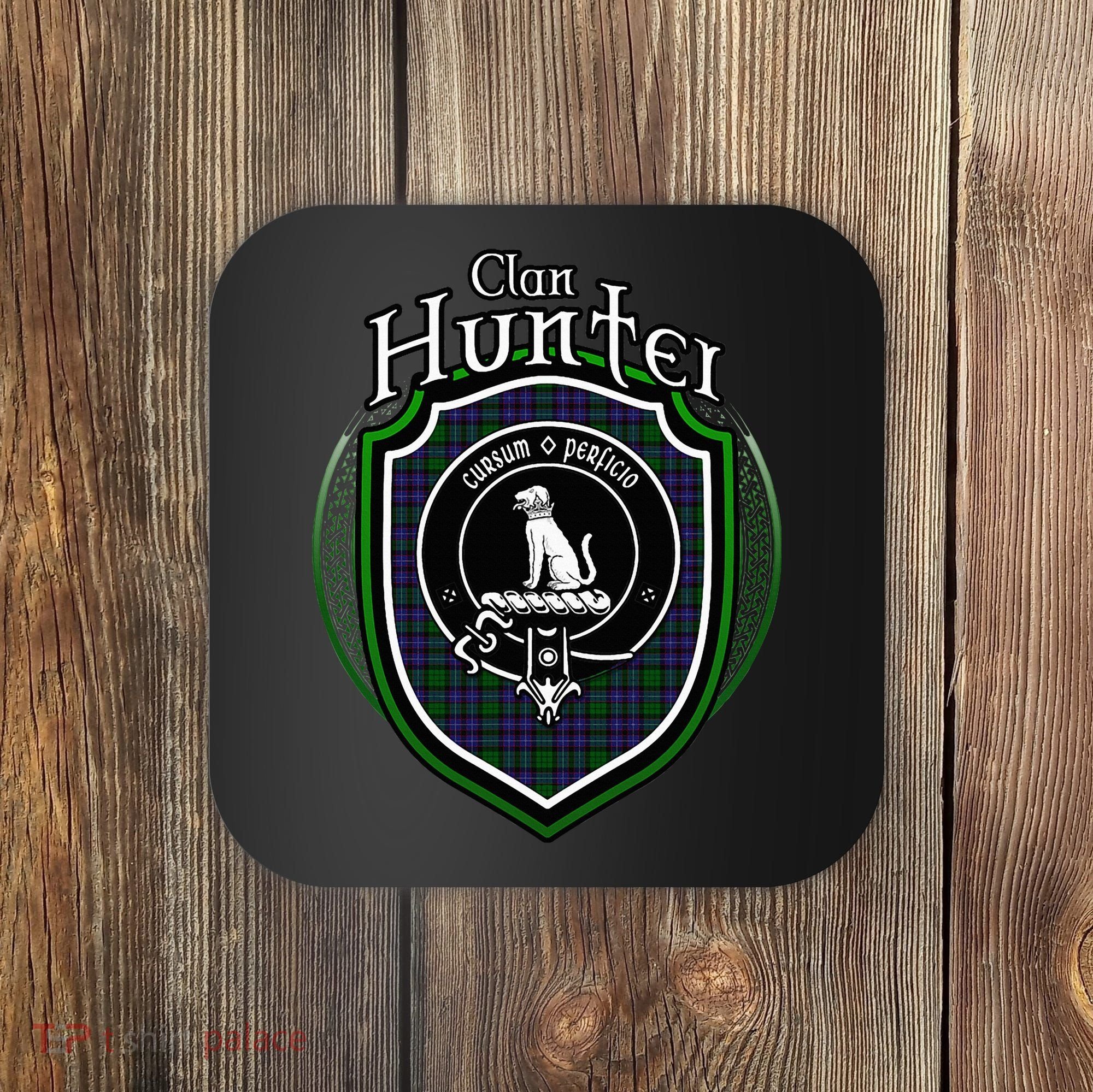 Hunter Clan Crest Scottish Clan Hunter Family Crest Badge Coaster