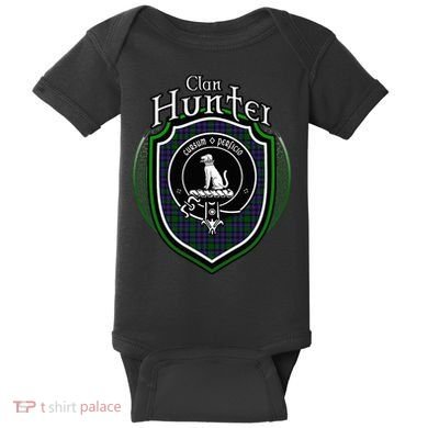 Hunter Clan Crest Scottish Clan Hunter Family Crest Badge Baby Bodysuit