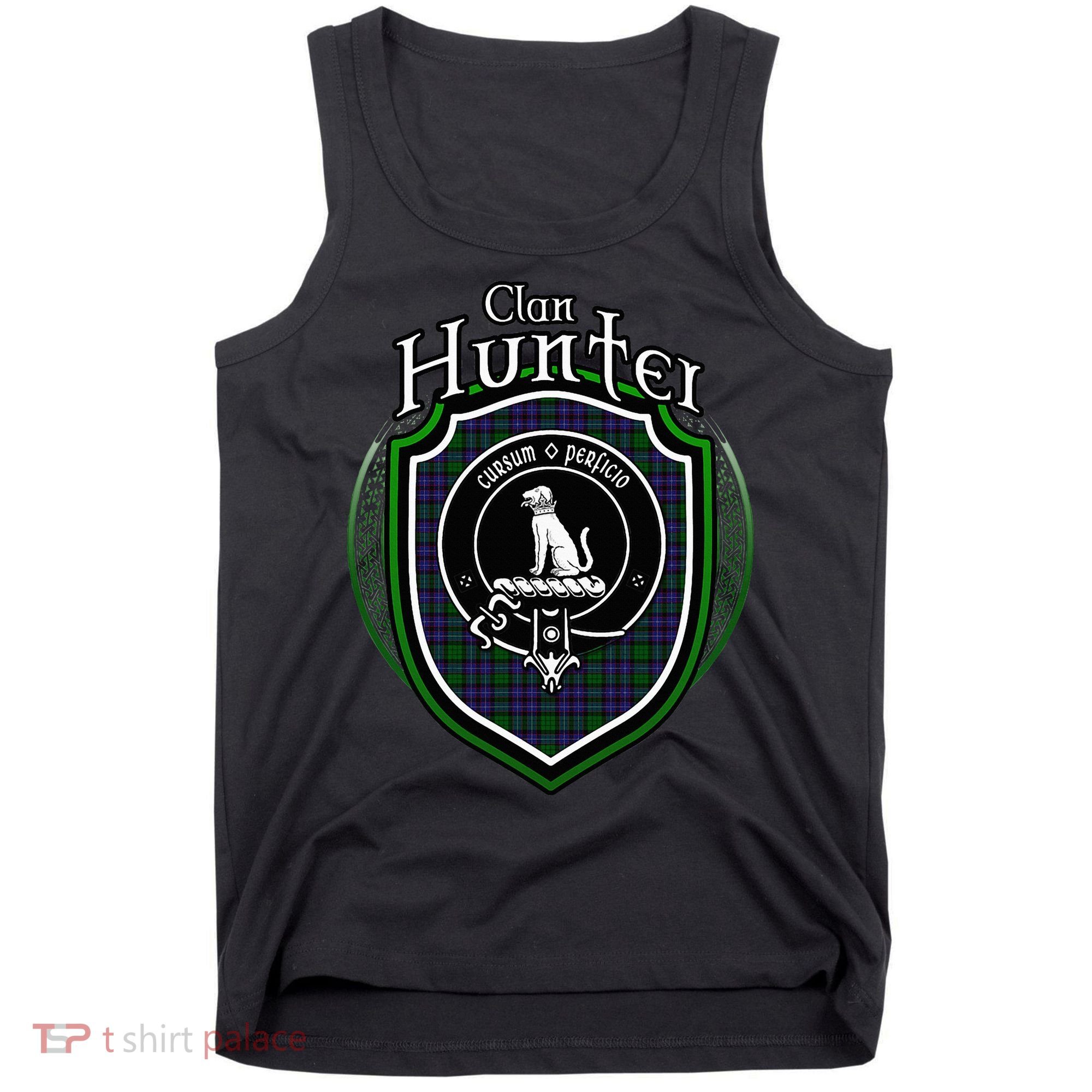 Hunter Clan Crest Scottish Clan Hunter Family Crest Badge Tank Top