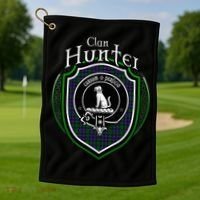 Hunter Clan Crest Scottish Clan Hunter Family Crest Badge Golf Towel thumb 1
